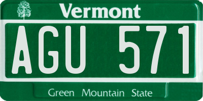 VT license plate AGU571