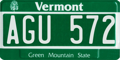 VT license plate AGU572