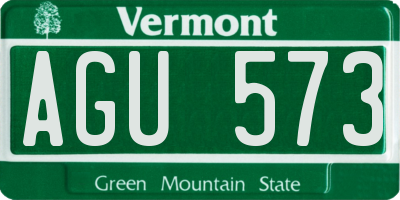 VT license plate AGU573