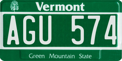 VT license plate AGU574