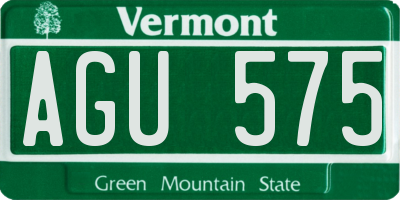 VT license plate AGU575