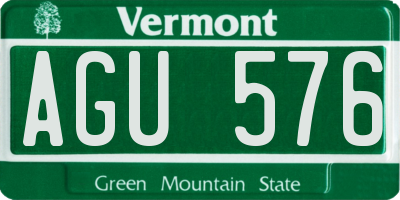 VT license plate AGU576