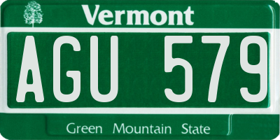 VT license plate AGU579