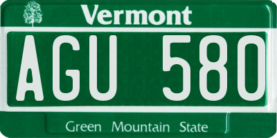 VT license plate AGU580