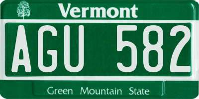 VT license plate AGU582
