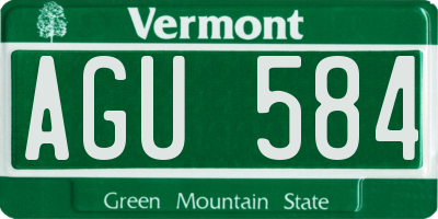 VT license plate AGU584