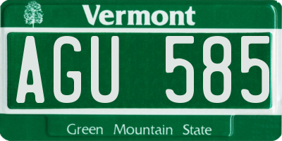 VT license plate AGU585