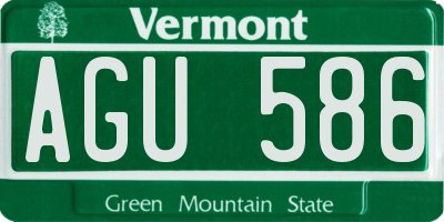VT license plate AGU586