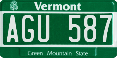 VT license plate AGU587