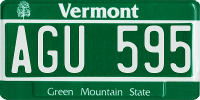 VT license plate AGU595