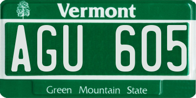VT license plate AGU605