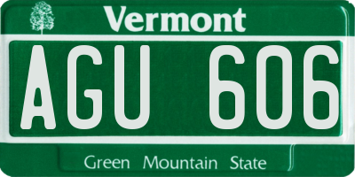 VT license plate AGU606