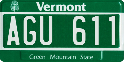 VT license plate AGU611