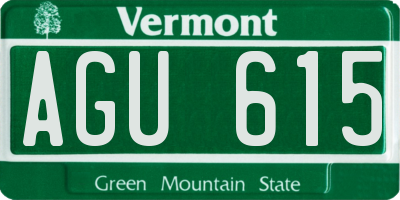 VT license plate AGU615