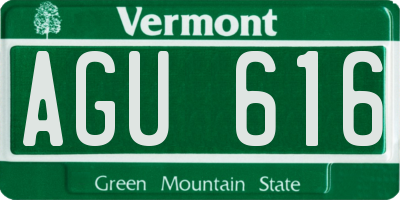 VT license plate AGU616