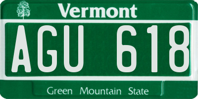 VT license plate AGU618