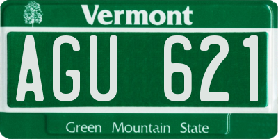 VT license plate AGU621