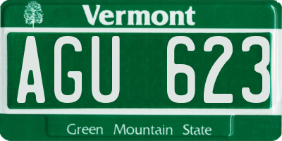 VT license plate AGU623