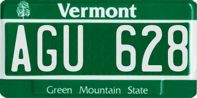 VT license plate AGU628