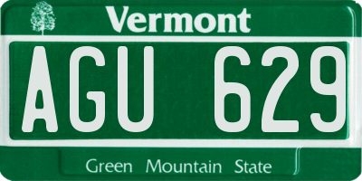 VT license plate AGU629