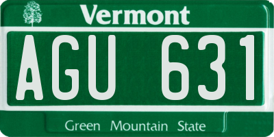 VT license plate AGU631