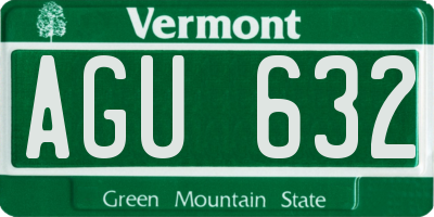 VT license plate AGU632