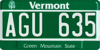 VT license plate AGU635