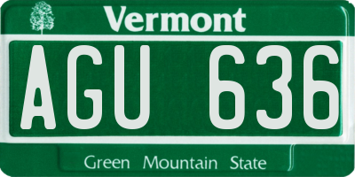 VT license plate AGU636