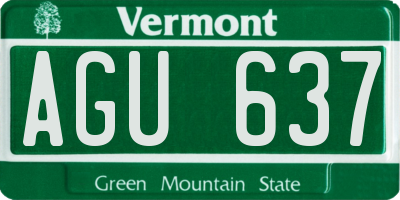 VT license plate AGU637