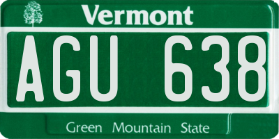 VT license plate AGU638