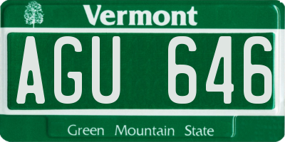 VT license plate AGU646