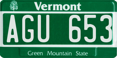 VT license plate AGU653