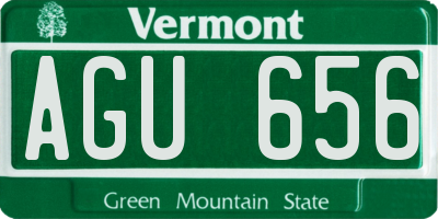 VT license plate AGU656