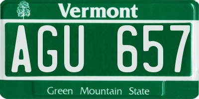 VT license plate AGU657