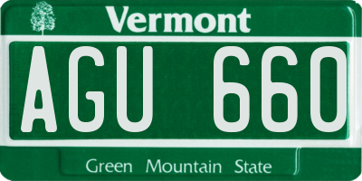 VT license plate AGU660
