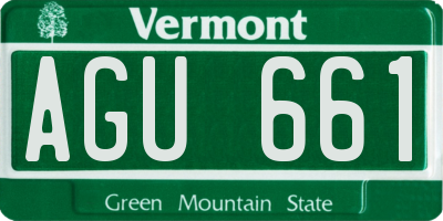 VT license plate AGU661