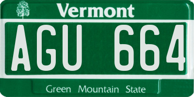 VT license plate AGU664