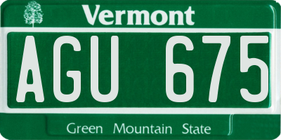 VT license plate AGU675
