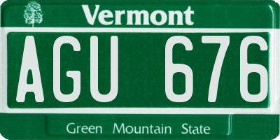 VT license plate AGU676