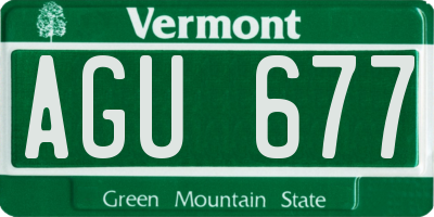 VT license plate AGU677