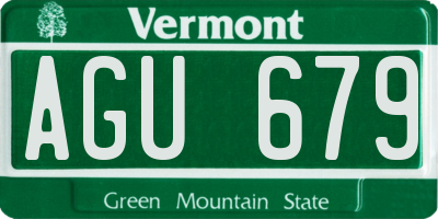 VT license plate AGU679