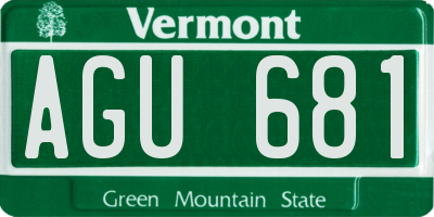 VT license plate AGU681