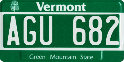 VT license plate AGU682