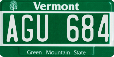 VT license plate AGU684