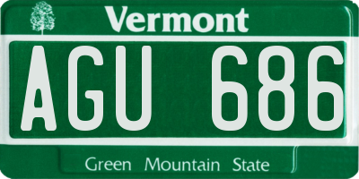 VT license plate AGU686
