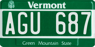 VT license plate AGU687