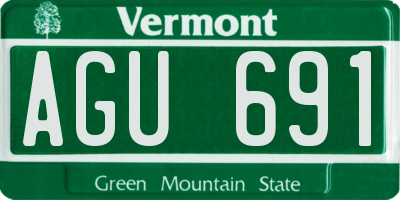 VT license plate AGU691