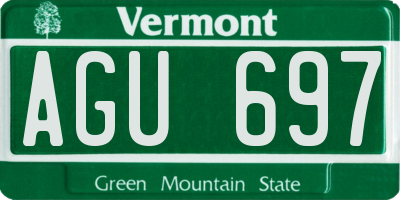 VT license plate AGU697