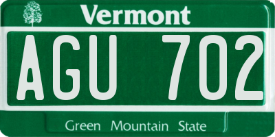 VT license plate AGU702