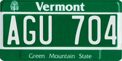 VT license plate AGU704